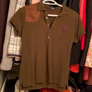 Ralph Lauren Polo shirt with leather shoulder